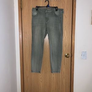 Pink celebrity olive green jeans